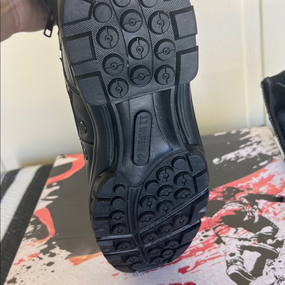Men Black Tactical Boots size 11. Military style with zippers. - Picture 6 of 14